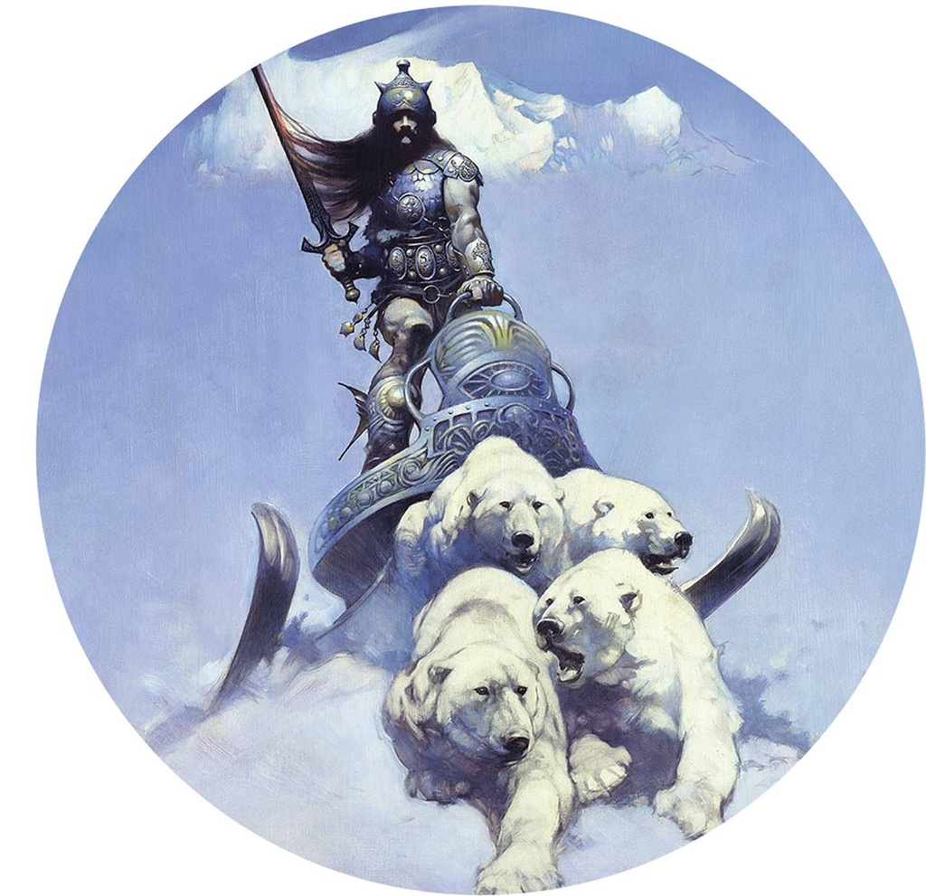 FRAZETTA 02 IN MAGNET SILVER WARRIOR