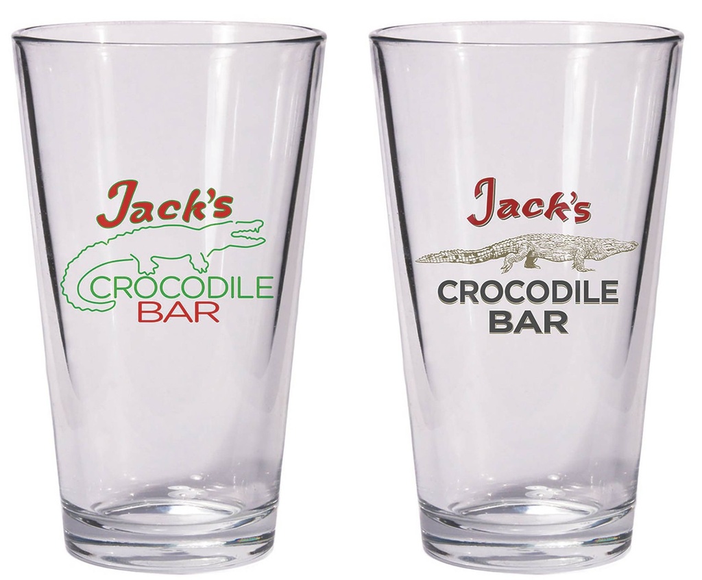 AMERICAN GODS JACKS CROCODILE BAR PINT GLASS SET