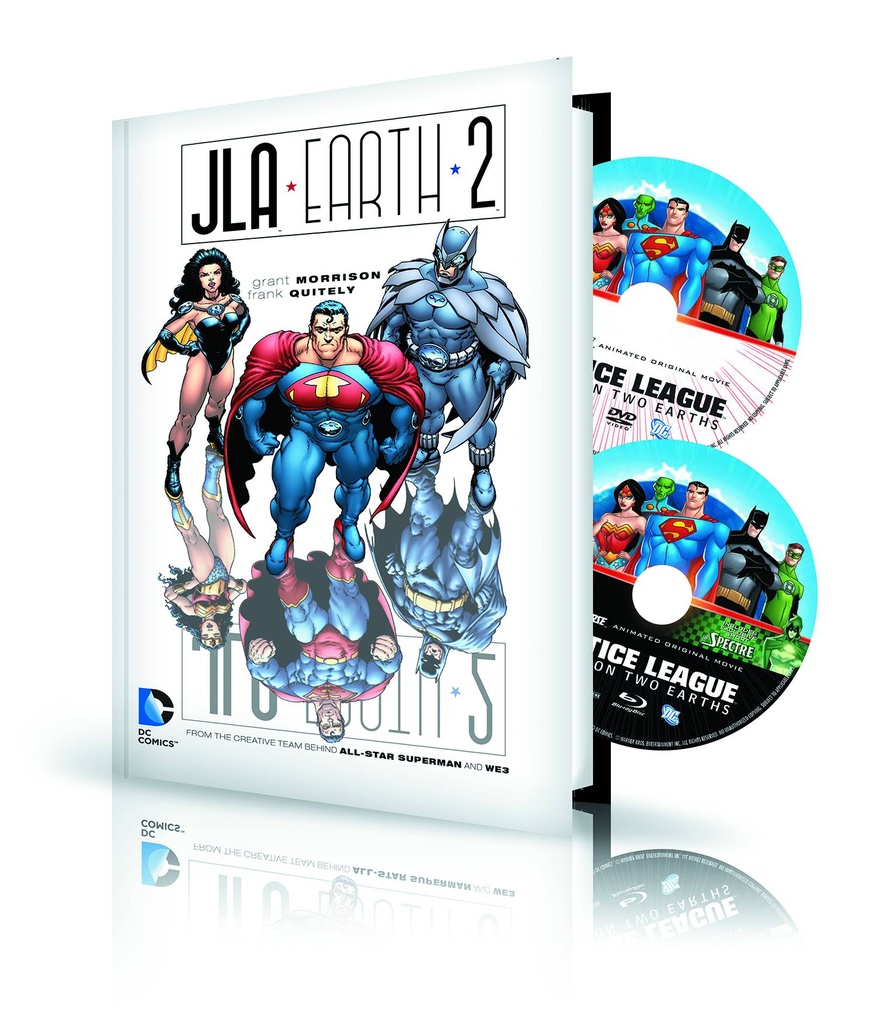 JLA EARTH 02 HC BOOK & DVD BLU RAY SET