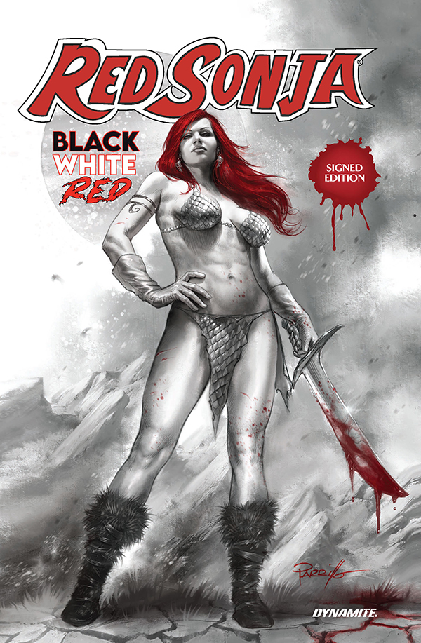 RED SONJA BLACK WHITE RED HC SGN ED 01