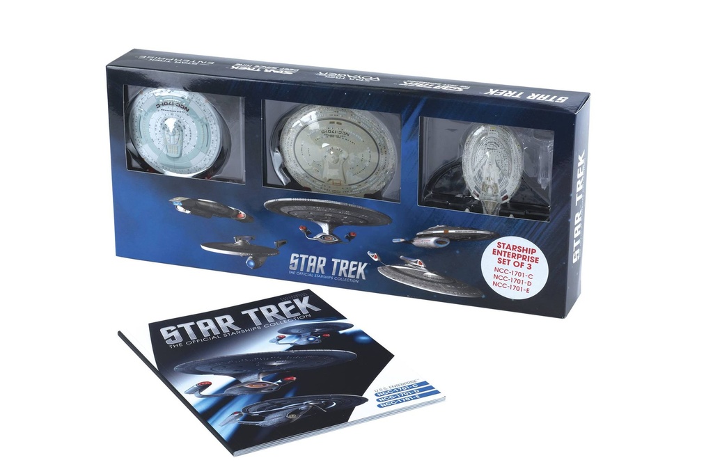 STAR TREK STARSHIPS FIG MAG SET 1 ENTERPRISE C D E