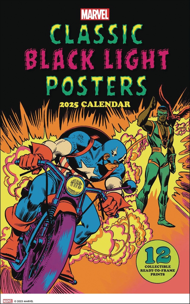 MARVEL CLASSIC BLACK LIGHT 2025 POSTER CAL