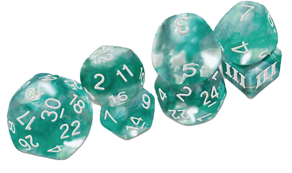 THRACIAN AZURE SWIRL DICE DCC FUNKY 7 SET