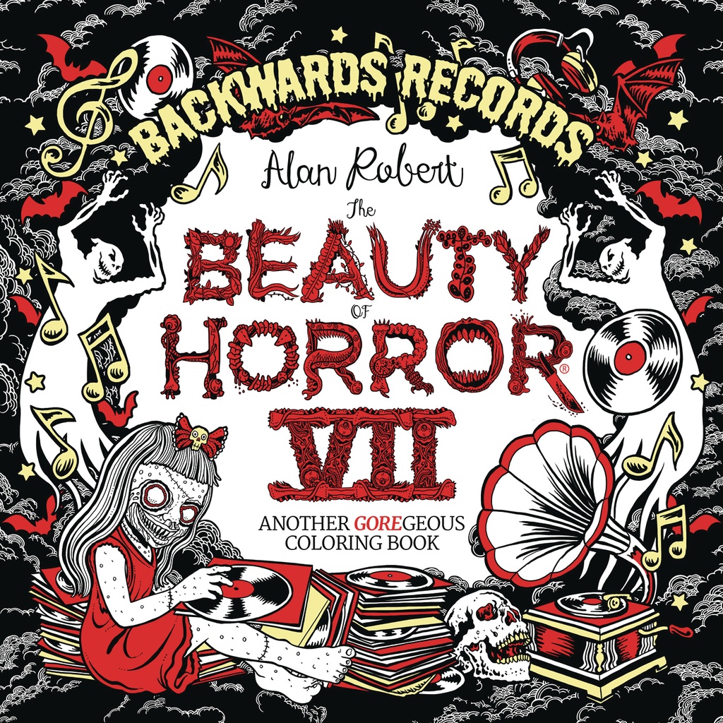 BEAUTY OF HORROR 7 BACKWARDS RECORDS COLORING BOOK
