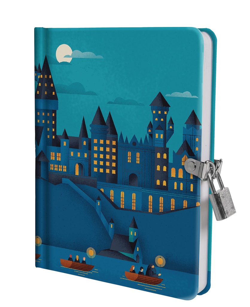 HARRY POTTER HOGWARTS CASTLE AT NIGHT LOCK & KEY DIARY
