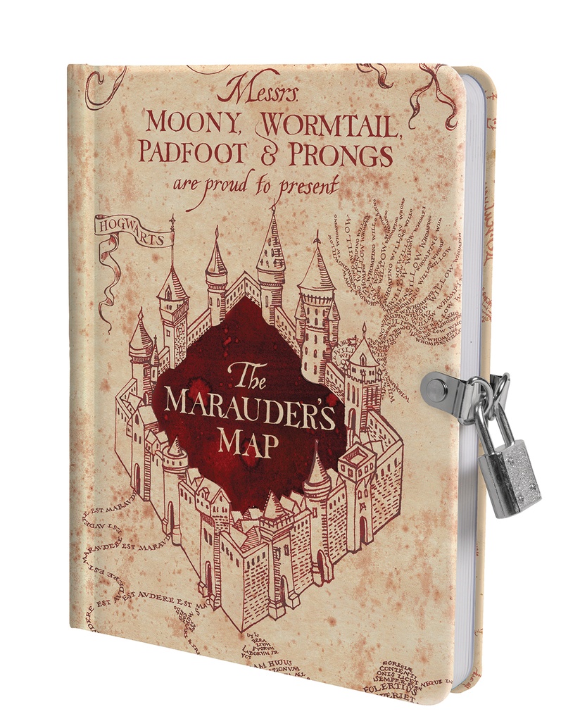 HARRY POTTER MARAUDERS MAP LOCK & KEY DIARY