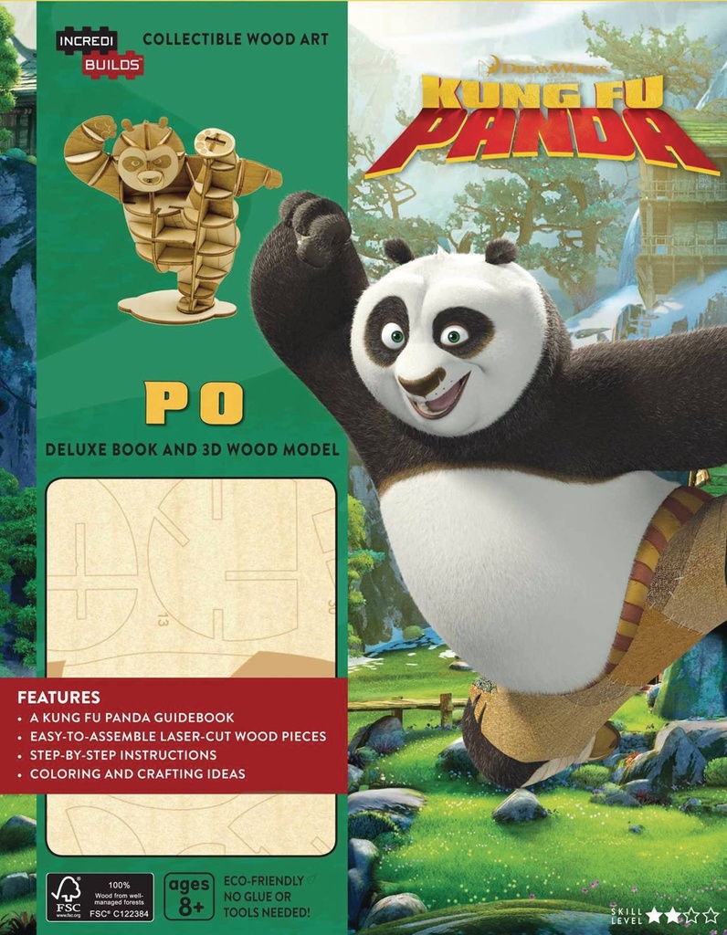 INCREDIBUILDS DREAMWORKS KUNG FU PANDA DLX MODEL W BOOK