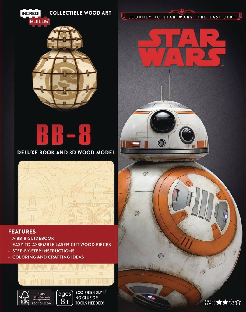 INCREDIBUILDS LAST JEDI BB-8 DLX MODEL W BOOK