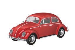 VOLKSWAGEN BEETLE RUBY RED 20-RR 1/32 SNAP MODEL KIT