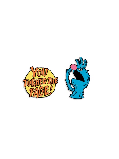 SESAME STREET MONSTER AT END OF THIS BOOK ENAMEL PIN SET
