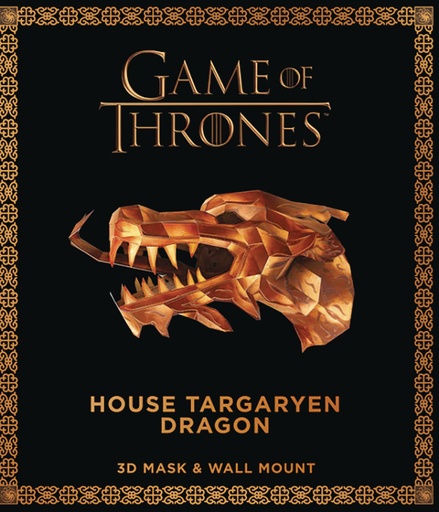 GAME OF THRONES MASK WITH BOOK HOUSE TARGARYEN DRAGON.
