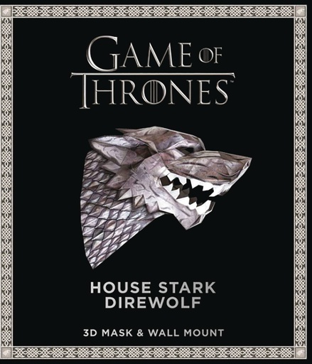 GAME OF THRONES MASK WITH BOOK HOUSE STARK DIREWOLF