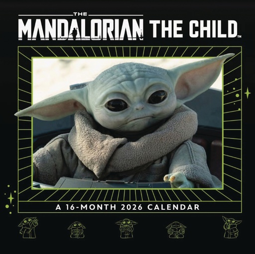 STAR WARS MANDALORIAN GROGU 16 MONTH 2026 WALL CAL