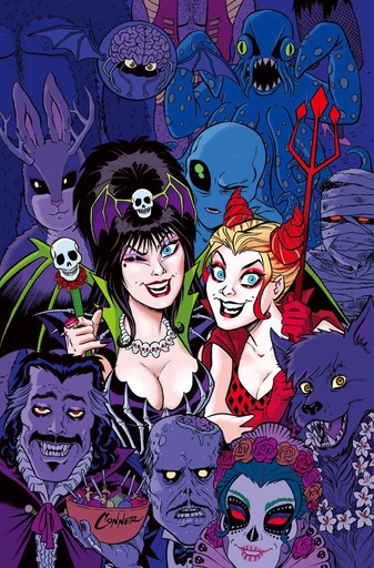 HARLEY QUINN X ELVIRA #6 CVR G AMANDA CONNER PARTY LTD VIRGI