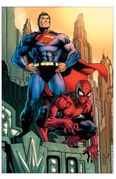 DC MARVEL SUPERMAN SPIDER-MAN #1 CVR B JIM LEE CARD STOCK VA