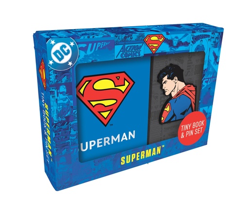 DC COMICS SUPERMAN TINY BOOK AND PIN SET