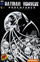 DF BATMAN/TMNT ADV 1 DF EXC BW VARIANT SIGNED REMARKED HAESE