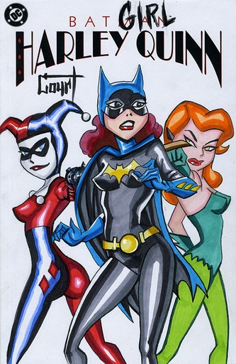 DF BATMAN HARLEY QUINN 1 SIGNED WITH BATMAN ADVENTURES 12 HO