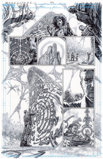 OLYMPUS SAGA MEGALITH 1 CVR X LEWIS LAROSA ORIGINAL ART ED 2