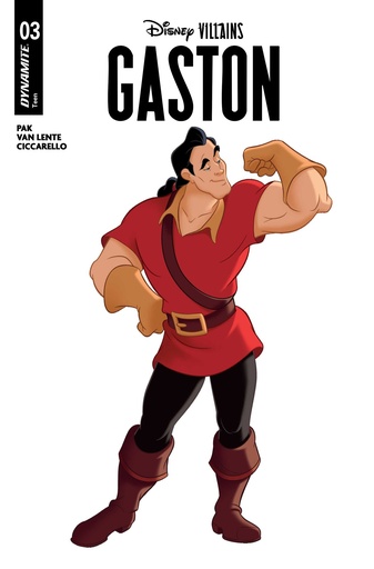 DISNEY VILLAINS GASTON 3 CVR B ANIMATION ART VAR
