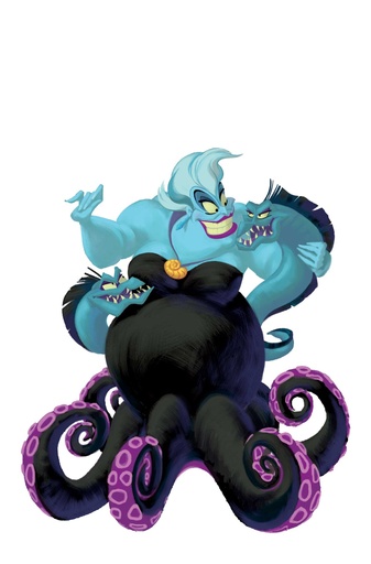 DISNEY VILLAINS URSULA 5 CVR H INC 1:15 ANIMATION ART VIRGIN