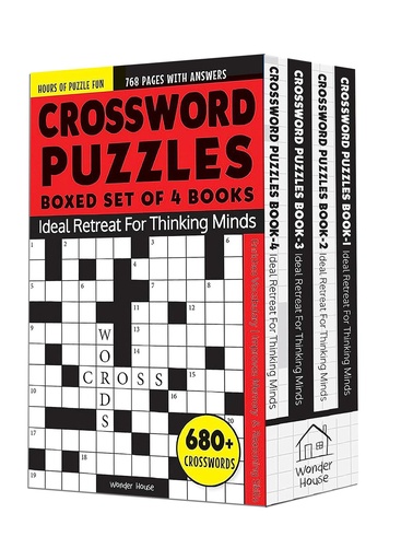 Crossword Puzzles Boxed Set [4 Books] - 680+ Engaging Crossw