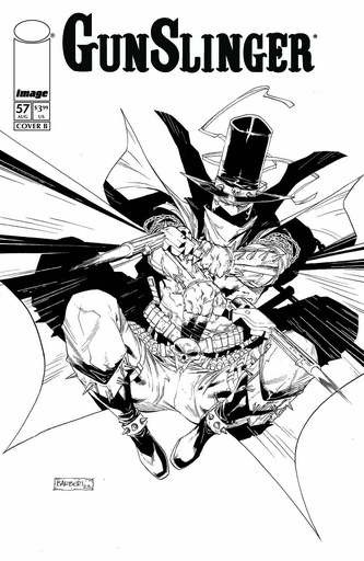 GUNSLINGER SPAWN 57 CVR B CARLO BARBERI B&W VAR