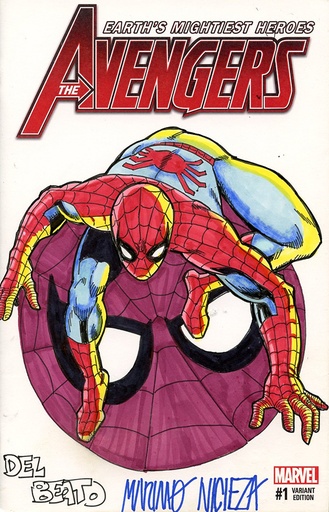 DF MARVEL COMICS COMMISSIONED COVER ART SIGNED AND REMARKED