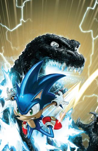 SONIC THE HEDGEHOG X GODZILLA 1 VAR RI (100) (CRAIN FULL ART