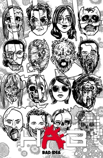 HAB 5 (OF 5) CVR D DAVID LAPHAM BW INFECTED SKULLS VAR