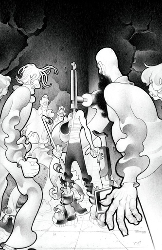 FACELESS FAMILY MAZE MECHANICAL ALIENS 4 CVR C INC 1 10 MATT LESNIEWSKI B&W VAR