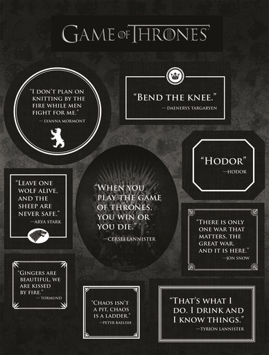 GAME OF THRONES QUOTES MAGNET SET