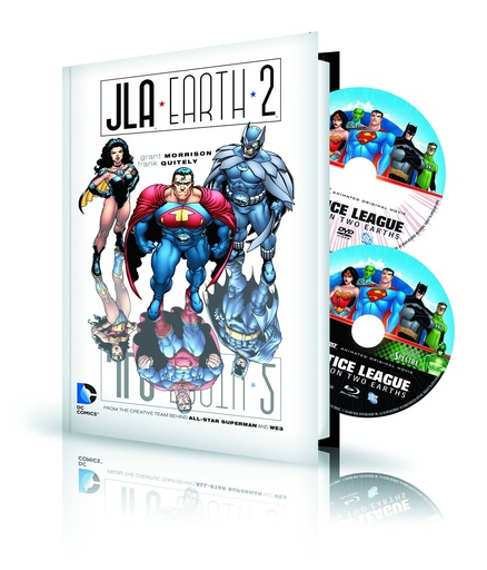 JLA EARTH 02 HC BOOK & DVD BLU RAY SET