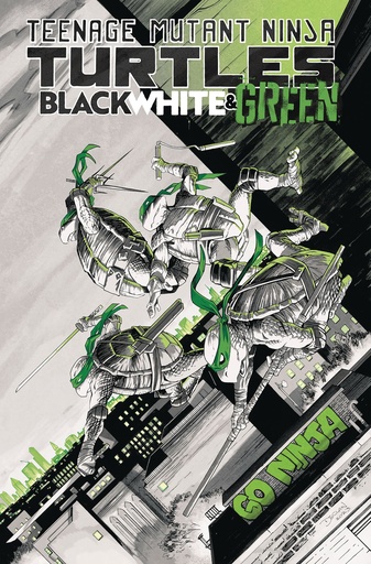 TEENAGE MUTANT NINJA TURTLES BLACK WHITE AND GREEN