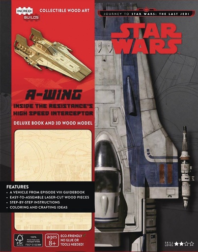 INCREDIBUILDS LAST JEDI A-WING DLX MODEL W BOOK